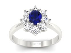 Złoty pierścionek z cyrkoniami i spinelem - b34spinel