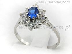 Złoty Pierścionek z cyrkoniami i spinelem - b34spinel