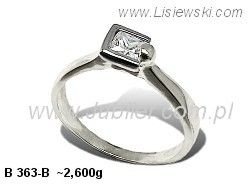 Złoty pierścionek z cyrkonią białe złoto