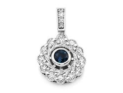 Złota zawieszka z szafirem i brylantami - b40005w_br_SI_H