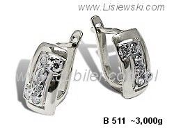 Złote Kolczyki z brylantami białe złoto 585 - b511br_SI_H