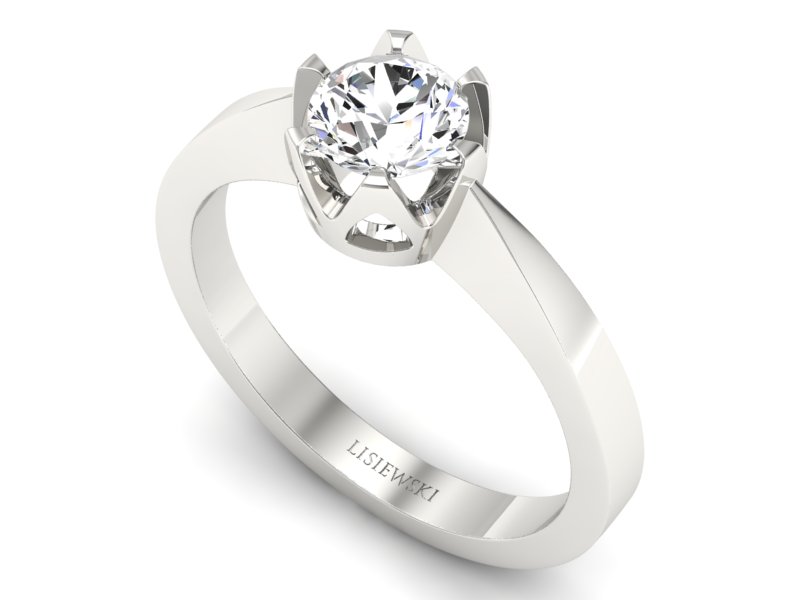 Złoty pierścionek z brylantem białe złoto - b540bbr_P_G - 3