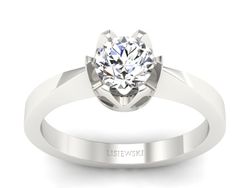 Złoty pierścionek z brylantem białe złoto - b540bbr_SI_E