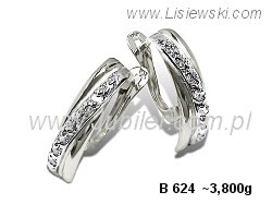 Złote Kolczyki białe złoto próba 14k - b624 - 1
