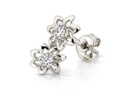 Złote kolczyki z brylantami białe złoto - b628br_Si_H