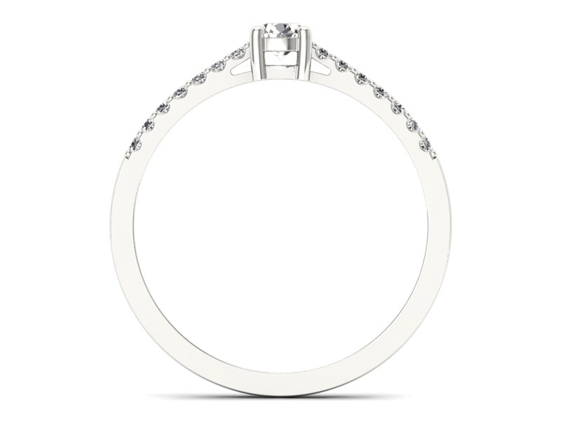 Złoty pierścionek z brylantem białe złoto - b679b - 2