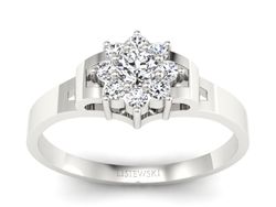 Złoty pierścionek z brylantami białe złoto - b70br_VS_H