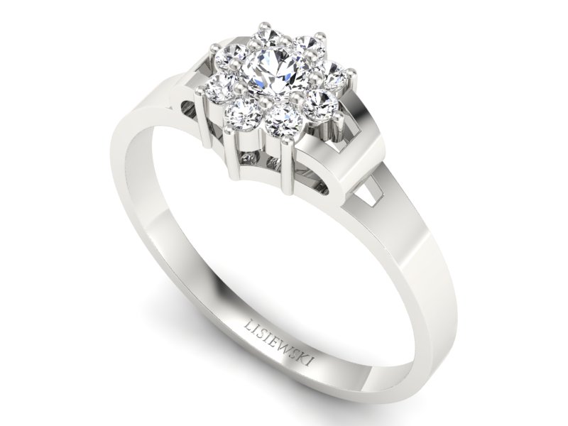 Złoty pierścionek z brylantami białe złoto - b70br_VS_H - 3