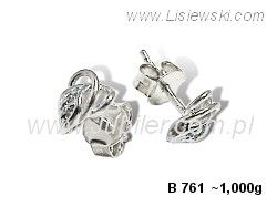 Złote kolczyki białe złoto próby 585 - b761