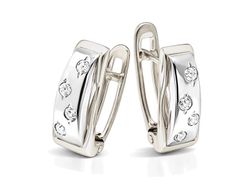 Złote kolczyki z brylantami białe złoto - b8021br_Si_H