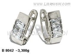 Złote Kolczyki z cyrkoniami białe złoto próba 585 - b8042