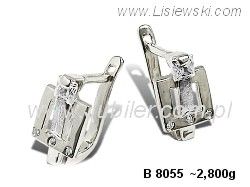 Złote Kolczyki z cyrkoniami białe złoto 585 - b805