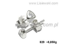 Złote Kolczyki z brylantami białe złoto 585 - b829br_Si
