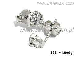 Złote Kolczyki z brylantami białe złoto 585 - b832br_SI_H