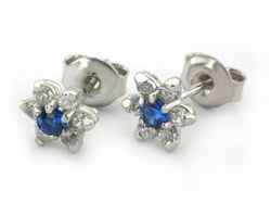 Złote Kolczyki ze spinelem i cyrkoniami - b8374spinel