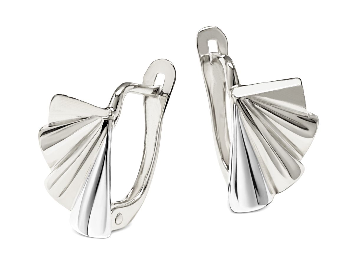 Złote kolczyki białe złoto - b856 - 1