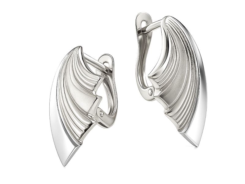 Złote kolczyki białe złoto - b858