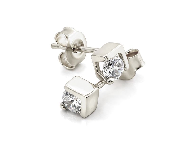 Złote kolczyki z brylantami - b8942br_Si_h - 1