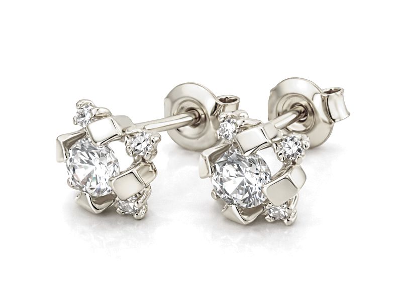 Złote kolczyki z brylantami białe złoto - b8944br_VS_H - 1