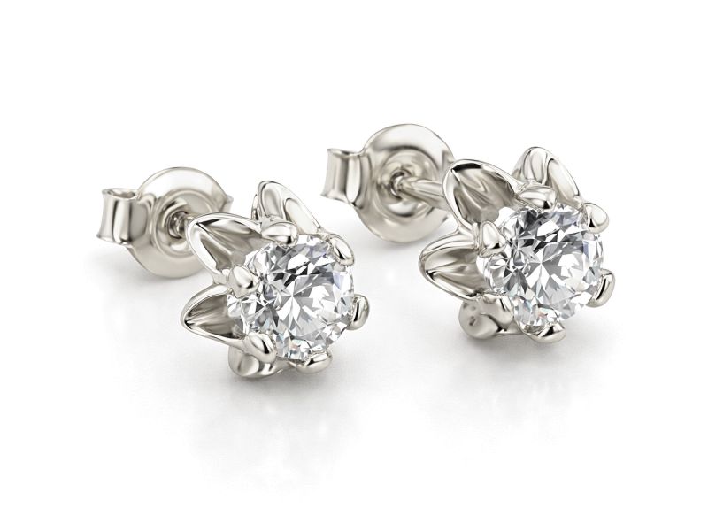 Złote kolczyki z brylantami białe złoto - b8986br_P_H - 1