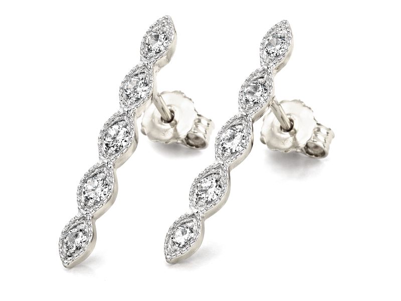 Złote kolczyki z brylantami białe złoto - b9071br_SI_H - 1