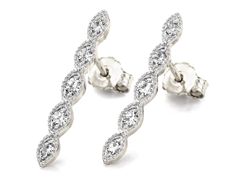 Złote kolczyki z brylantami białe złoto - b9071br_SI_H