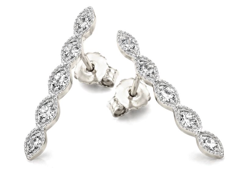 Złote kolczyki z brylantami białe złoto - b9071br_SI_H - 2