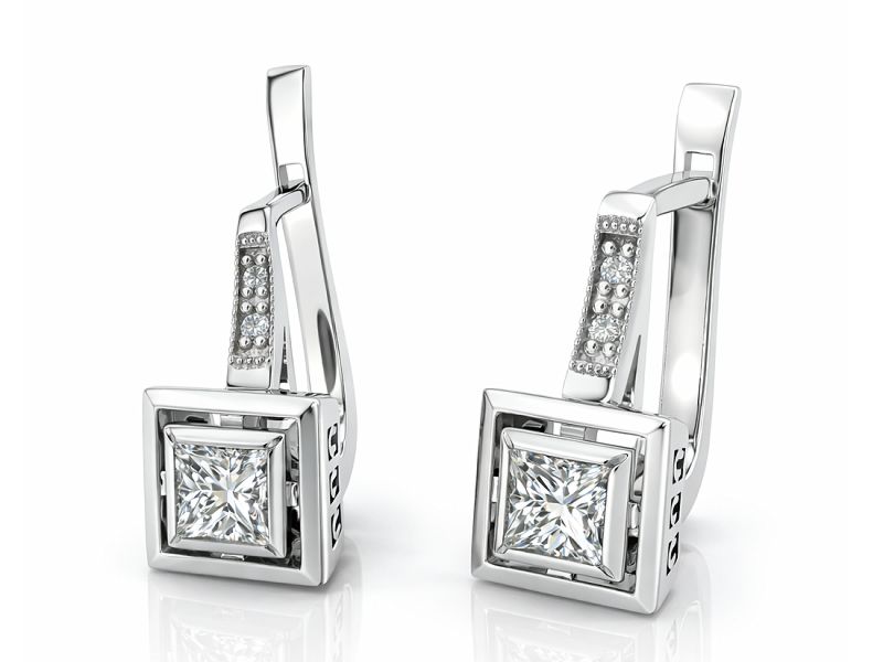 Złote kolczyki z diamentami białe złoto - b_30005Kbr_SI_H - 1