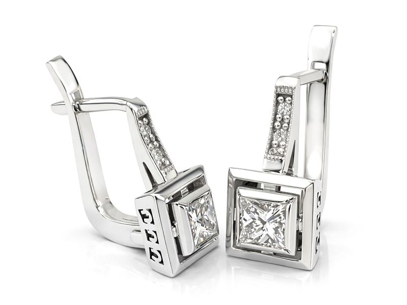 Złote kolczyki z diamentami białe złoto - b_30005Kbr_SI_H - 3