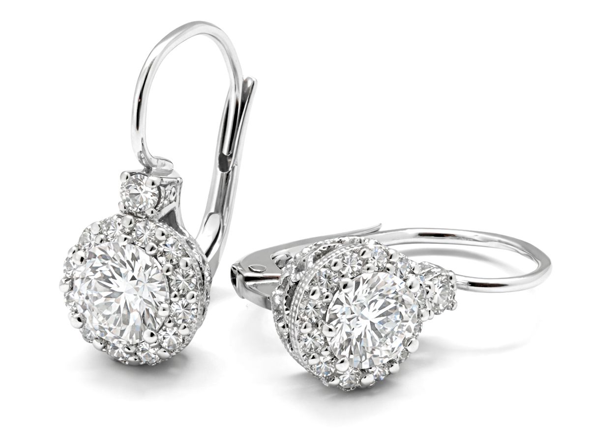 Złote kolczyki z brylantami białe złoto - b_k20057br_SI_G - 3