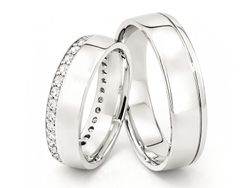 Obrączki z brylantami białe złoto klasyczne - b_s303_