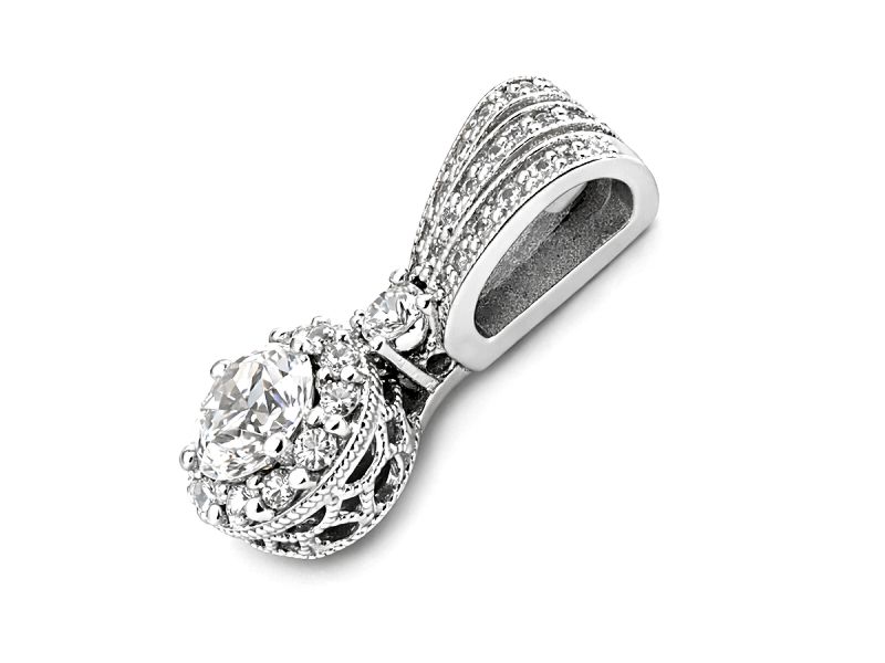 Wisiorek zawieszka białe złoto - b_w20057br_SI_G - 2