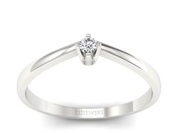 Złoty pierścionek z brylantem białe złoto - bg1100br_Si_H