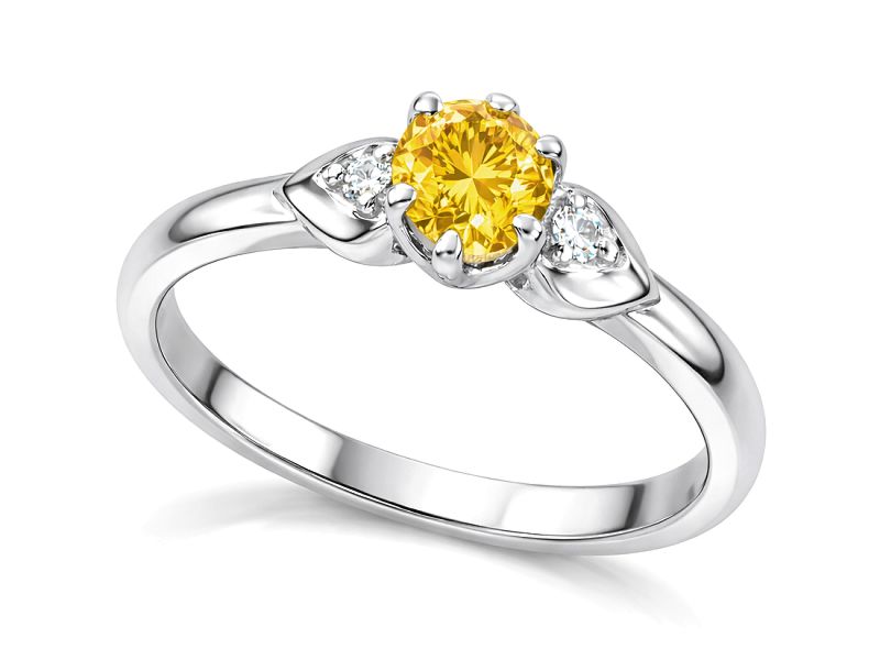 Pierścionek z brylantem i brylantami - bjg1043gold_3_3_p - 1