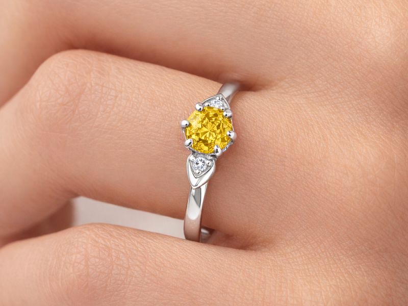 Pierścionek z brylantem i brylantami - bjg1043gold_3_3_p - 3