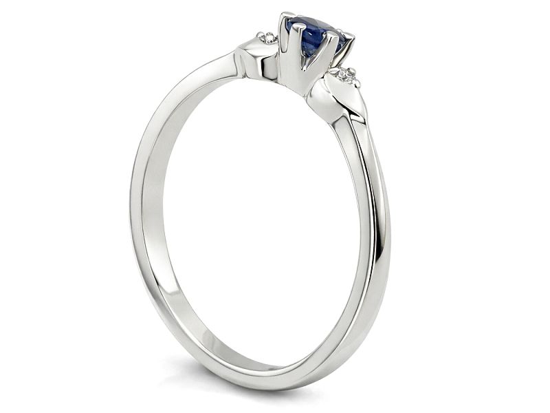 Pierścionek z szafirem i brylantem - bjg1043sz_br - 2
