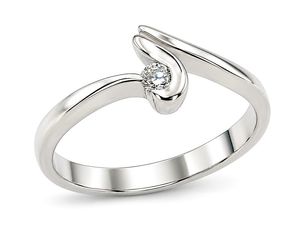 Złoty pierścionek z brylantem białe złoto