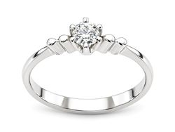 Złoty pierścionek z brylantem białe złoto - bjg1114br_Vs1_H