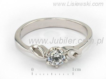 Pierścionek z białego złota - bjg1136br_Si_G_pro - 2