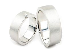 Obrączki ślubne z diamentem z białego złota 585 - bobr2_