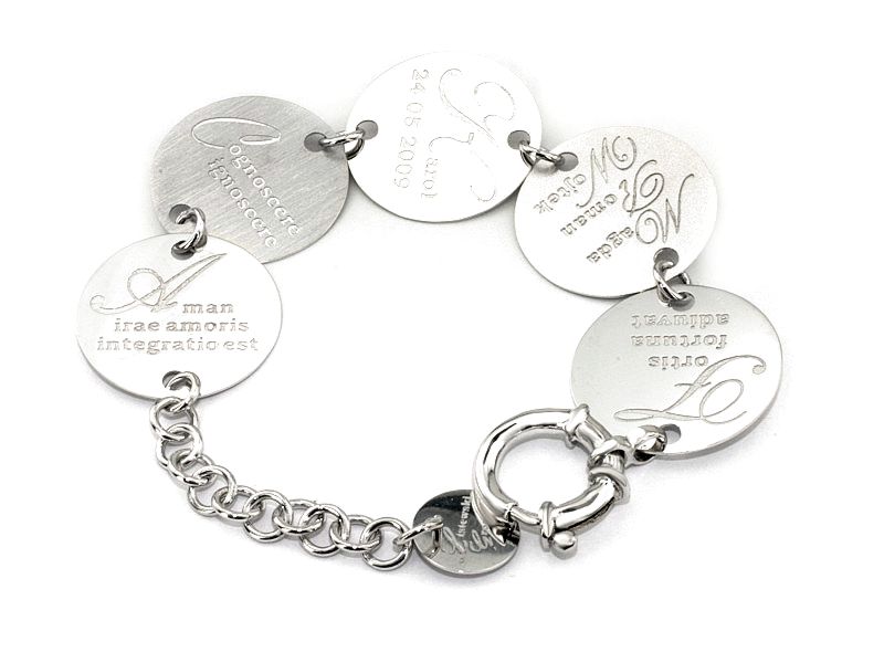 Bransoletka białe złoto z sentencjami - bransoleta_a - 1