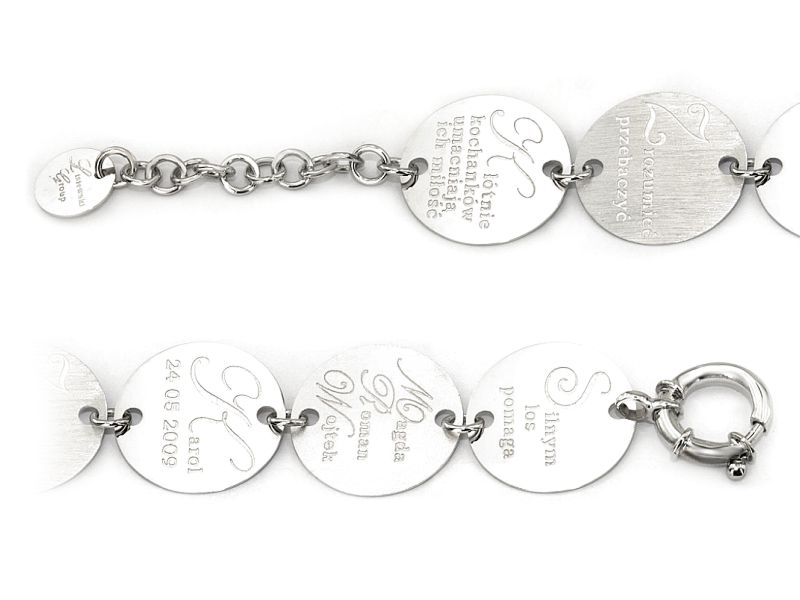 Bransoletka białe złoto z sentencjami - bransoleta_a - 3