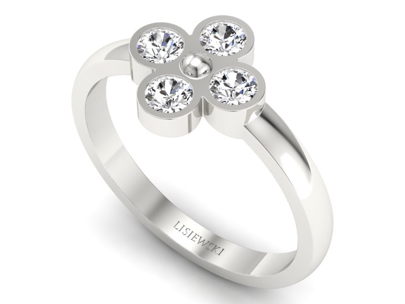 Złoty pierścionek z brylantami białe złoto - bw00016br_VS_H - 3