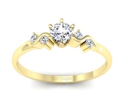 Złoty pierścionek z brylantami żółte złoto - g1031br_P1_H