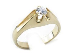 Pierścionek zaręczynowy z brylantem gold 14k Au 14k - g1034