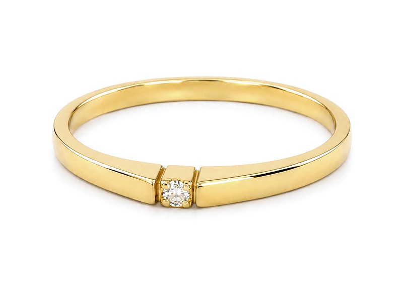 Złoty pierścionek z diamentem - g1096br_p - 2