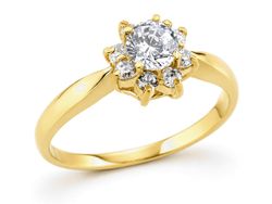 Złoty pierścionek z brylantami żółte złoto - j162br_P1_H