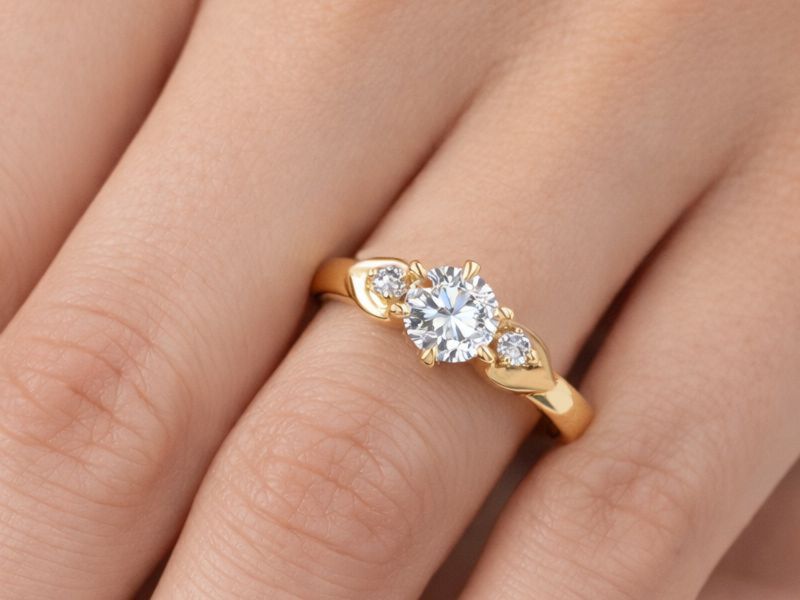 Złoty pierścionek z brylantami - jg1043br_VS1_H - 3