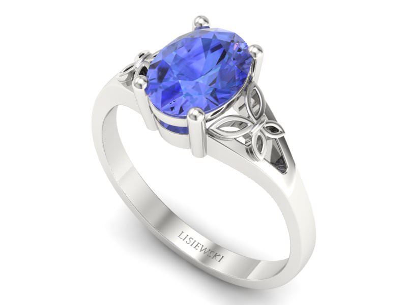 Złoty pierścionek z tanzanitem białe złoto - jg347bt - 3