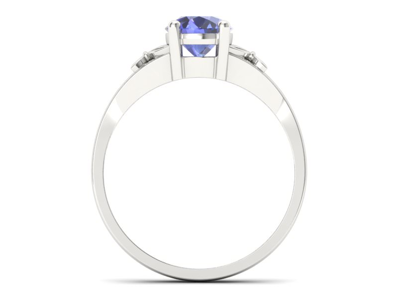 Złoty pierścionek z tanzanitem białe złoto - jg347bt - 2
